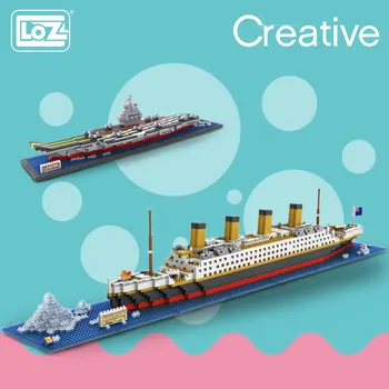 LOZ Диамантени Блокове на Технически Тухли Строителни Блокове Играчка RMS Кораб 