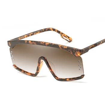 Големи Слънчеви Очила Дамски Дизайнерски Маркови Големи Однообъективные Черни Квадратни Слънчеви Очила Дамски Uv400 В Прозрачни Рамки